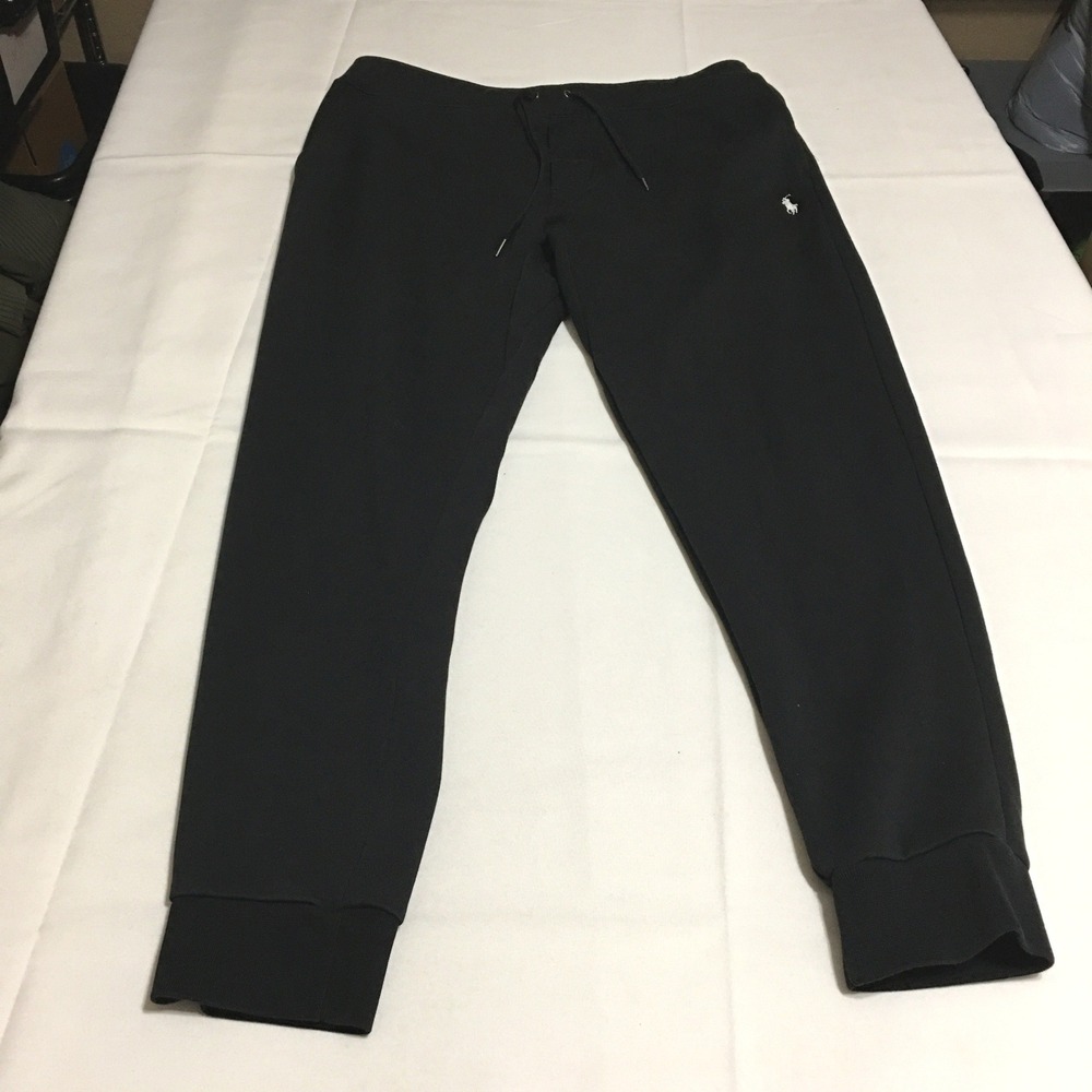 Polo Ralph Lauren Joggers Mens Large Black Performance Pants Pony Logo
